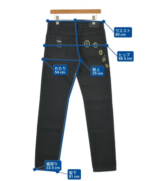 FENDI（フェンディ）デニムパンツ 黒 サイズ:32(L位) メンズ/2200672956409