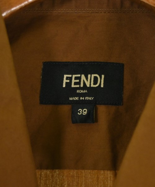 FENDI（フェンディ）ドレスシャツ 茶 サイズ:39(M位) メンズ/2200680681089