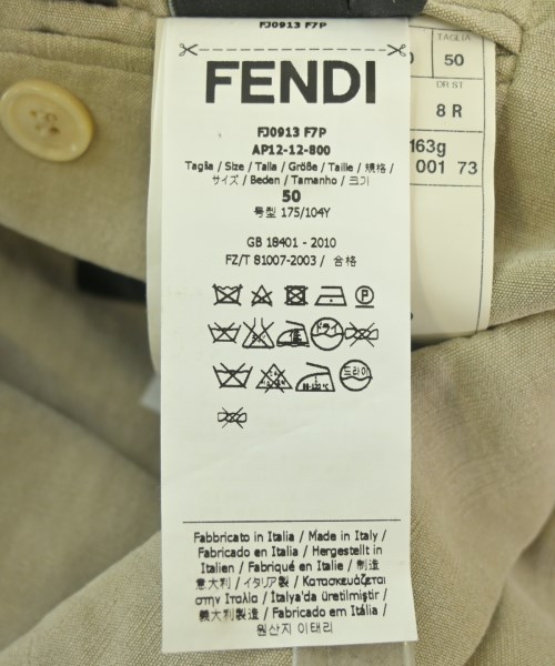 FENDI（フェンディ）テーラードジャケット ベージュ サイズ:50(XL位) メンズ/2200659716033