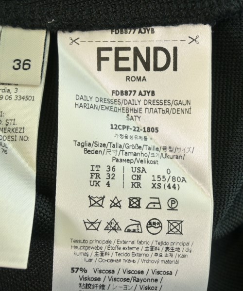 FENDI（フェンディ）ワンピース 黒 サイズ:36(XS位) レディース/2200712936101