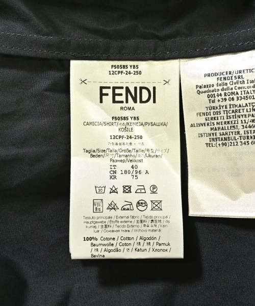 FENDI（フェンディ）カジュアルシャツ 黒 サイズ:40(L位) メンズ/2200713847048