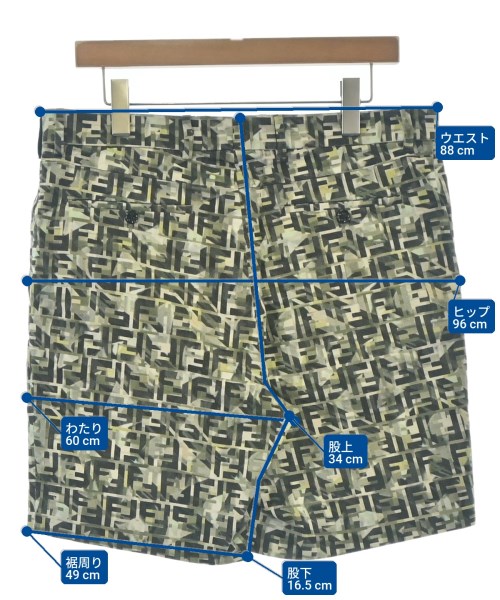 FENDI（フェンディ）ショートパンツ カーキ サイズ:50(XL位) メンズ/2200714450056