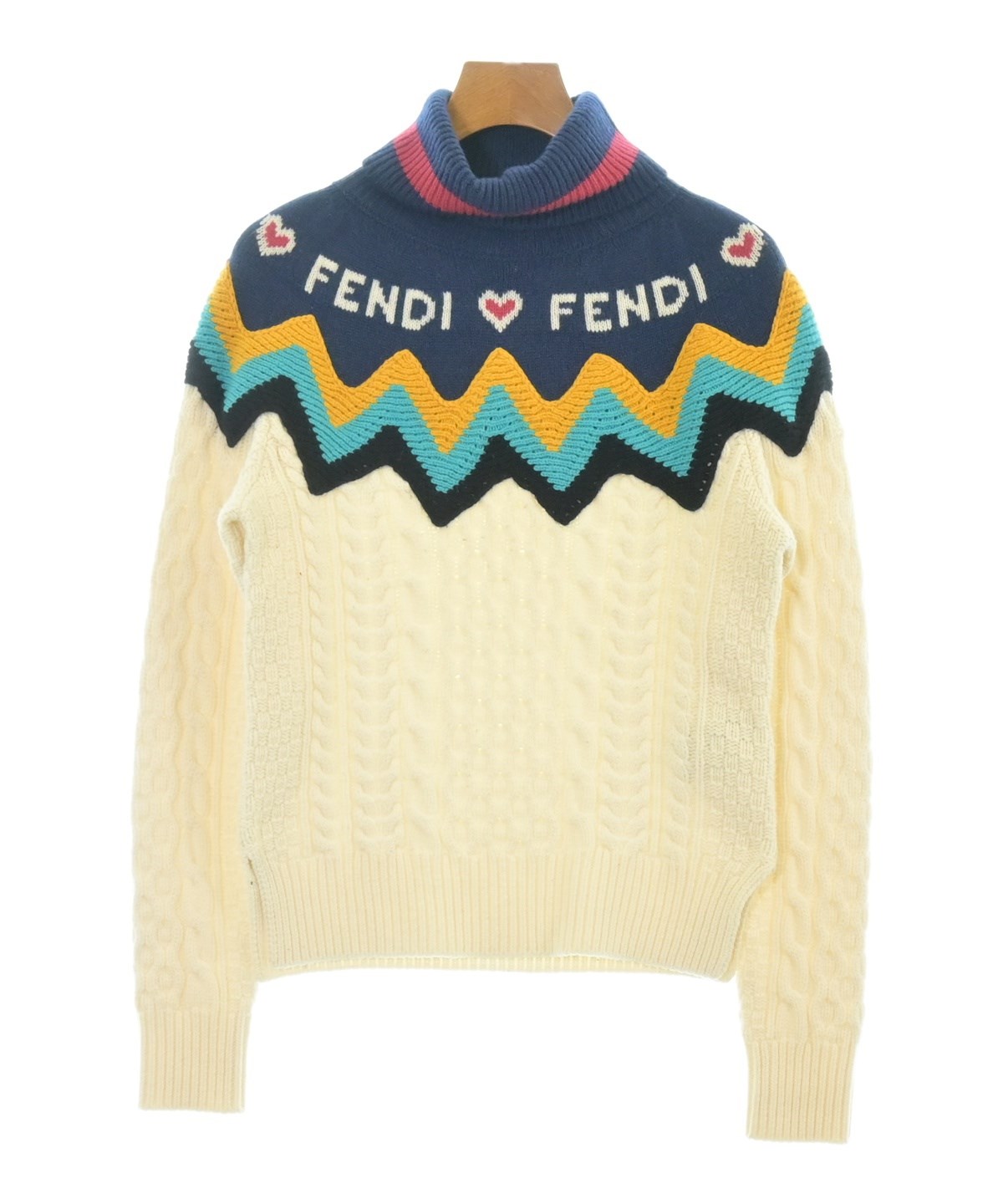 FENDI フェンディ ニット・セーター レディース 【古着】【中古】 FENDI（フェンディ）ニット・セーター 白 サイズ:40(M位) レディース
