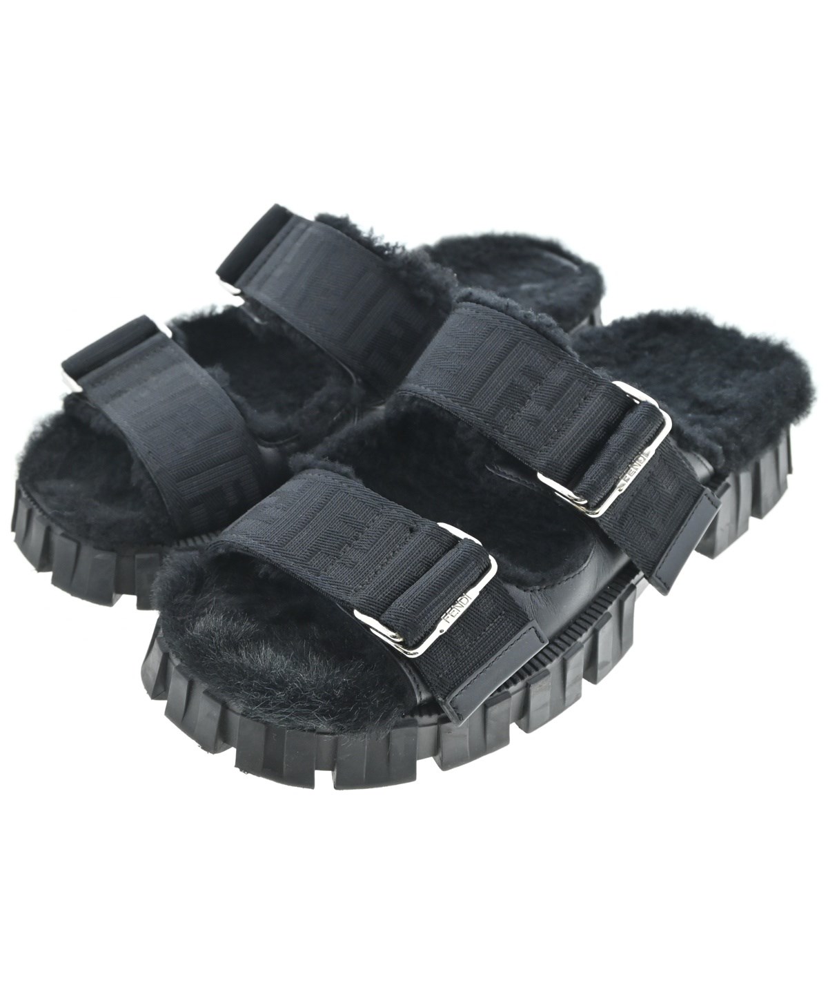 FENDI（フェンディ）サンダル 黒 サイズ:UK7(25.5cm位) メンズ