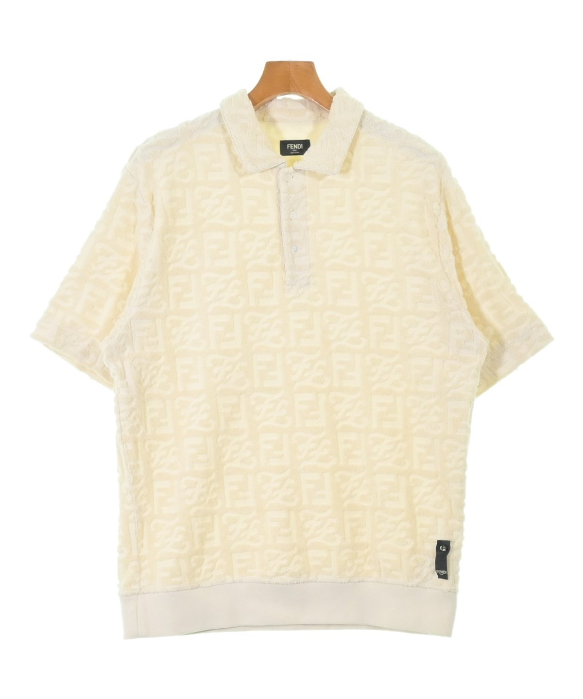 FENDI（フェンディ）ポロシャツ 白 サイズ:M メンズ/2200652625103
