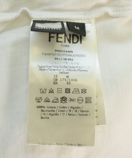 FENDI（フェンディ）Tシャツ・カットソー 白 サイズ:M メンズ/2200729625043