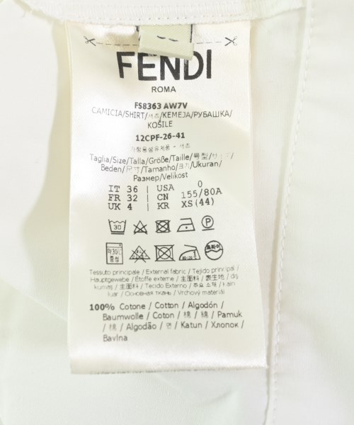 FENDI（フェンディ）カジュアルシャツ 白 サイズ:36(XS位) レディース/2200718703066