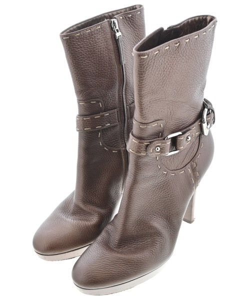 FENDI(フェンディ)ブーツ 茶 サイズ:EU40(26.5cm位)/2200688776367