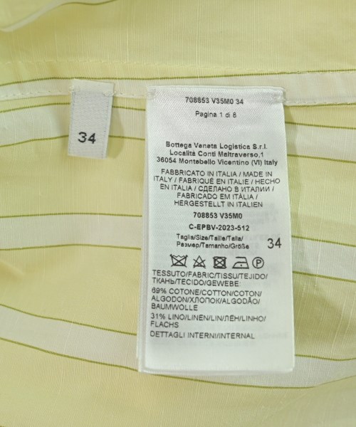 BOTTEGA VENETA（ボッテガヴェネタ）カジュアルシャツ 黄 サイズ:34(XXS位) レディース/2200617521013