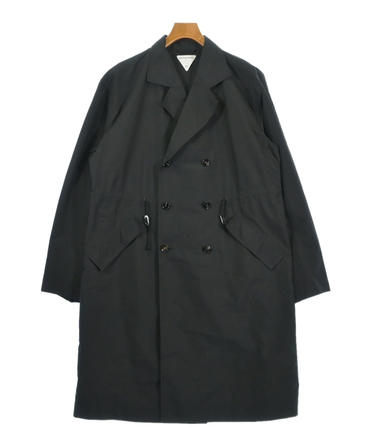 【最高級】BOTTEGA VENETA ベルテッドコート　カシミヤ混　黒　46 Bottega Veneta Black Double-Breasted Wool Coat Bottega Veneta