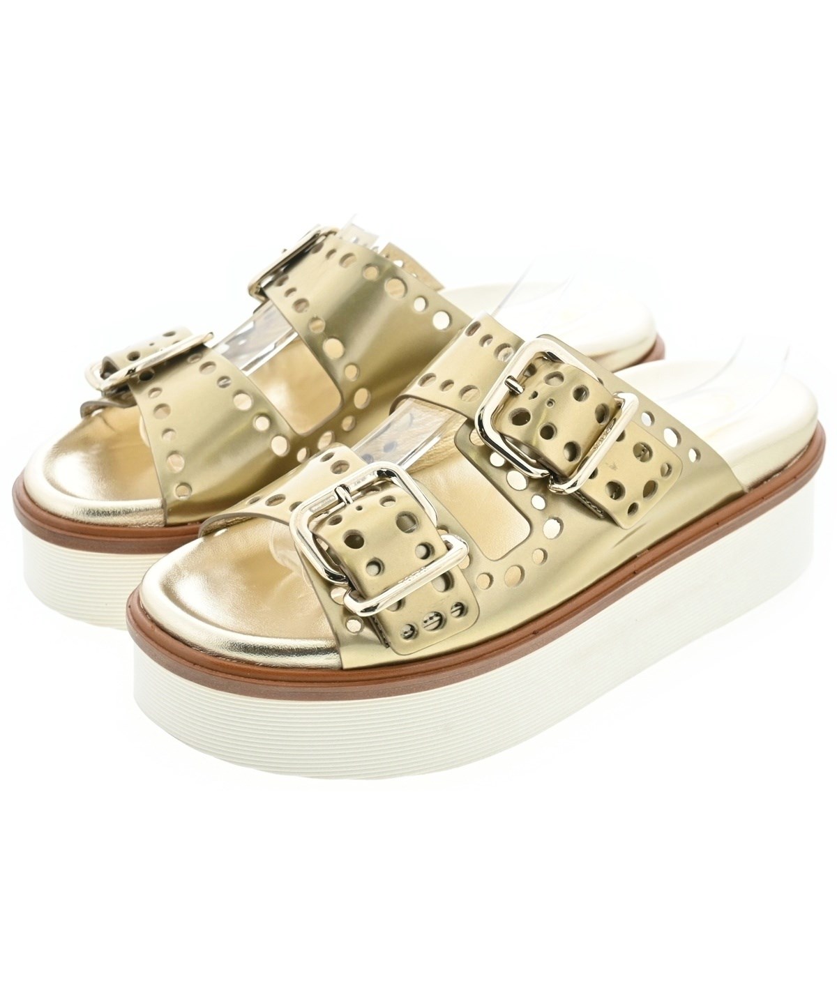 TOD'S（トッズ）サンダル ゴールド サイズ:EU37(23.5cm位) レディース