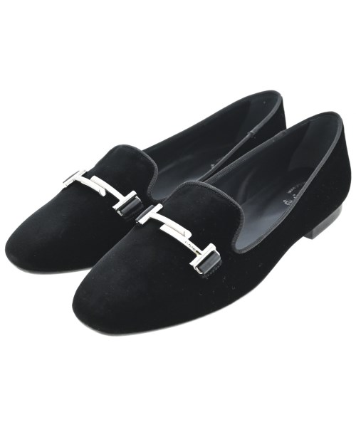 TOD'S(トッズ)モカシン/デッキシューズ 黒 サイズ:EU38(24.5cm位)/2200698344099