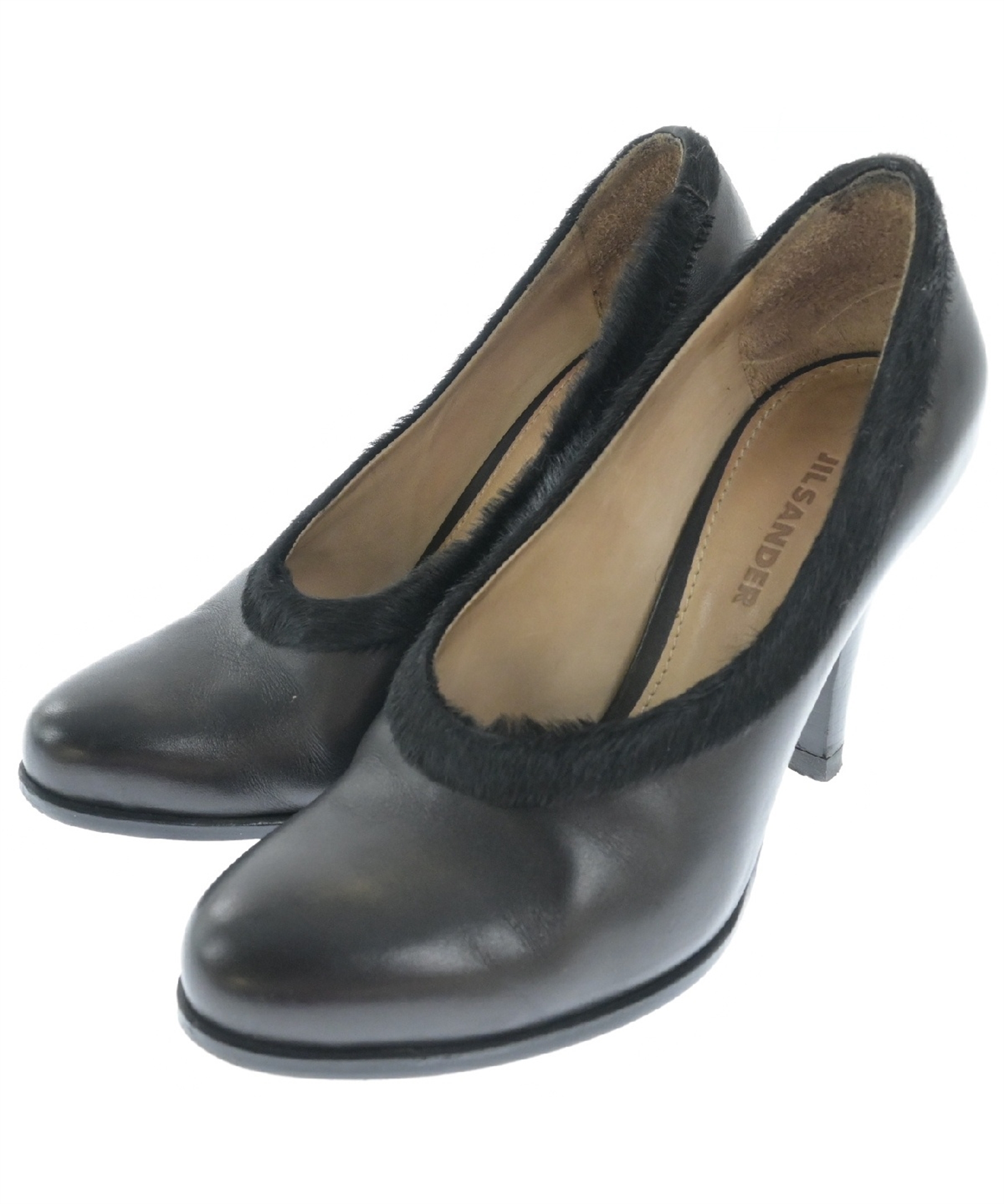 美品　JIL SANDER 上質レザーパンプス　ヒール　ブラック　黒　式典　通勤 JIL SANDER（ジルサンダー）パンプス 黒 サイズ:EU35(21.5cm位