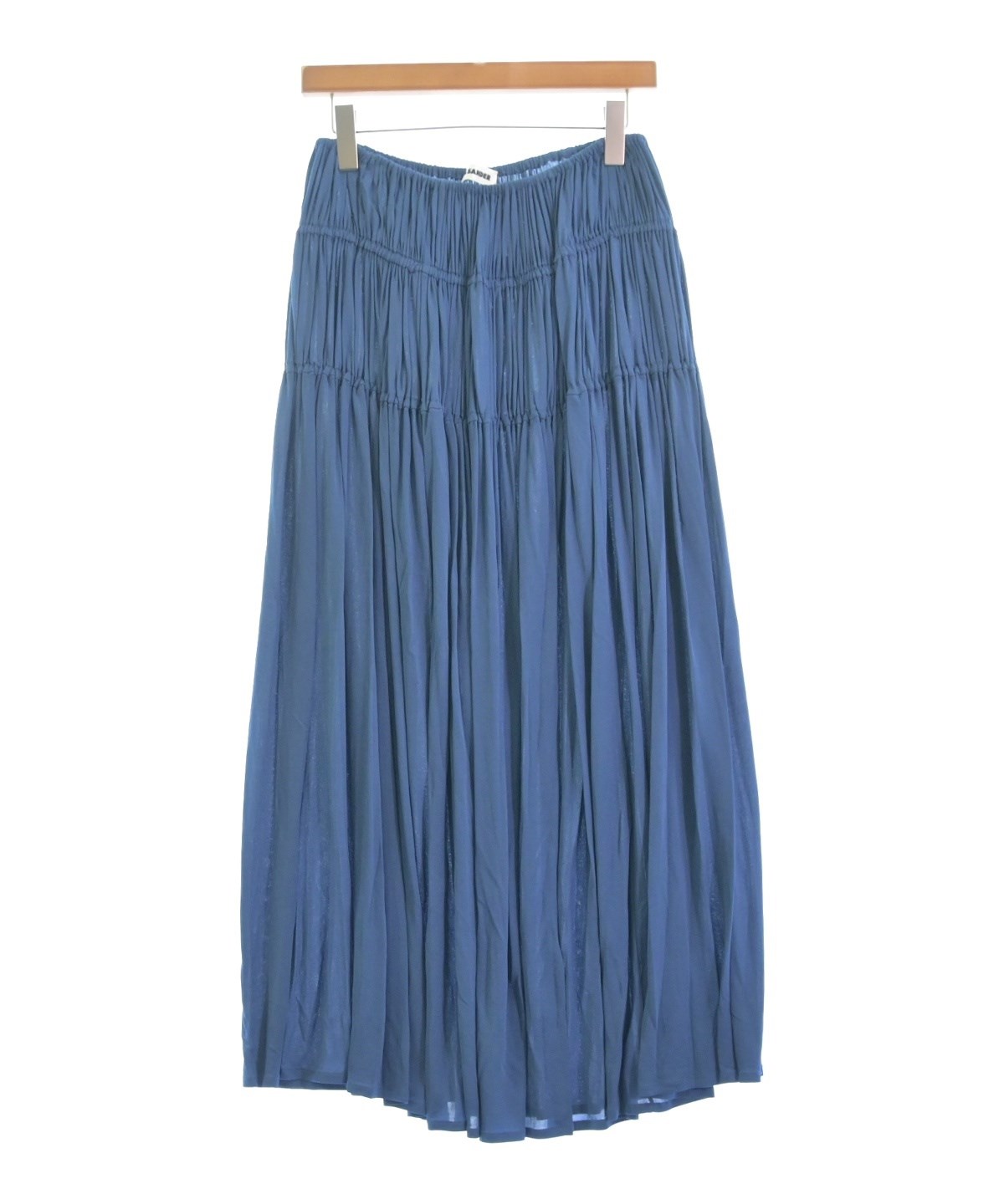 極美品　JIL SANDER ジルサンダー　シープレザー　スカート　ブルー JIL SANDER（ジルサンダー）ロング・マキシ丈スカート 青 サイズ:36(XS