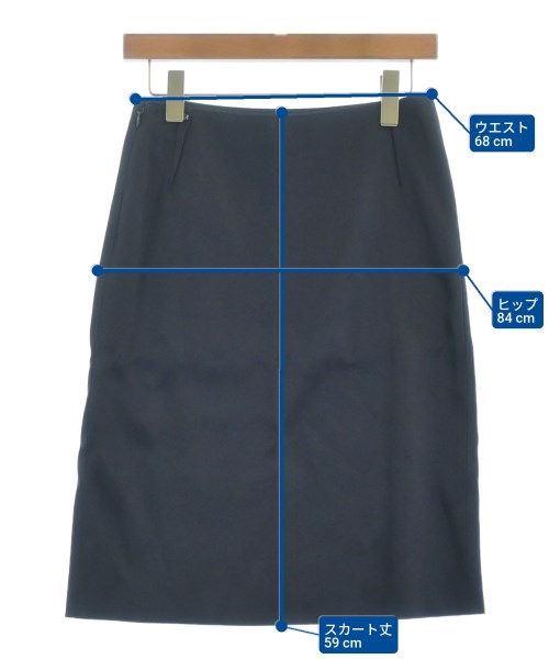 JIL SANDER（ジルサンダー）ひざ丈スカート 紺 サイズ:32(M位) レディース/2200635143044