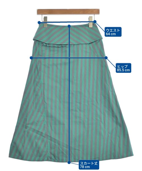 JIL SANDER（ジルサンダー）ロング・マキシ丈スカート 緑 サイズ:30(XL位) レディース/2200631197256
