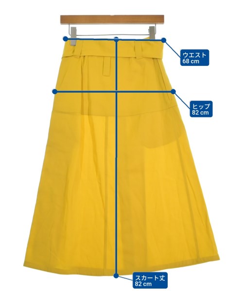 JIL SANDER（ジルサンダー）ロング・マキシ丈スカート 黄 サイズ:30(S位) レディース/2200631233206