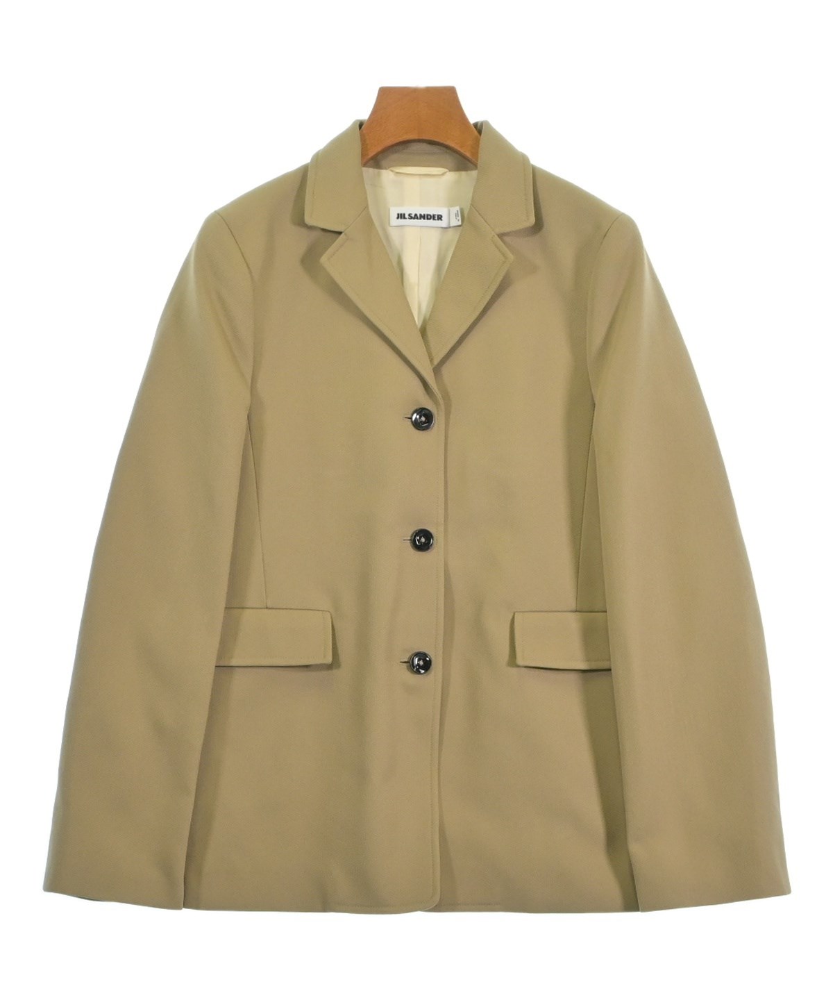 JIL SANDER ベージュ レザージャケット Jil Sander Beige Spread Collar Leather Jacket Jil Sander