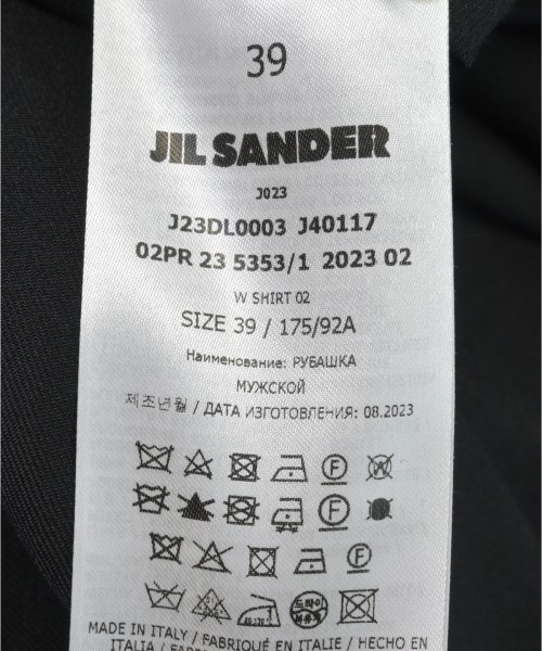 JIL SANDER（ジルサンダー）カジュアルシャツ 黒 サイズ:39(M位) メンズ/2200612771017