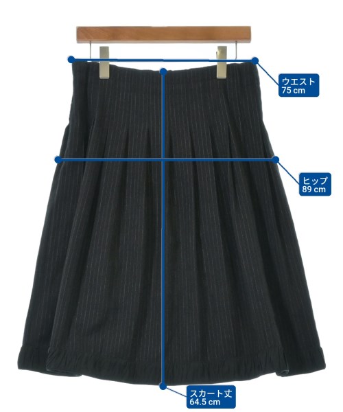 JIL SANDER（ジルサンダー）ひざ丈スカート 黒 サイズ:38(S位) レディース/2200613960014