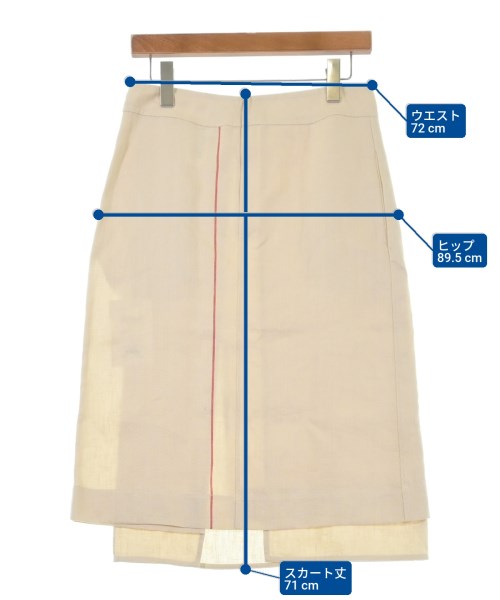 JIL SANDER（ジルサンダー）ひざ丈スカート ベージュ サイズ:34(XS位) レディース/2200614711127