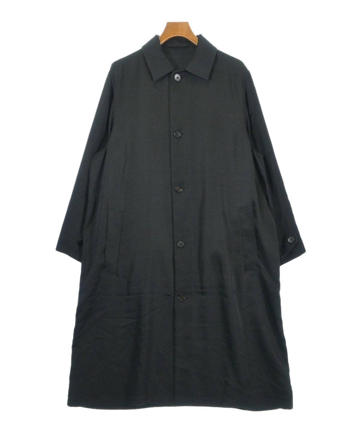 JIL SANDER ブラック ステンカラーコート　サイズ46 4104825O0222_x1_a001.jpg