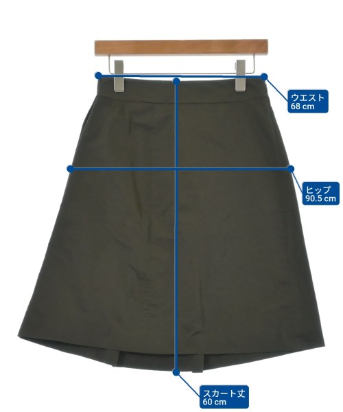 JIL SANDER（ジルサンダー）ひざ丈スカート カーキ サイズ:34(XXS位) レディース/2200602272081
