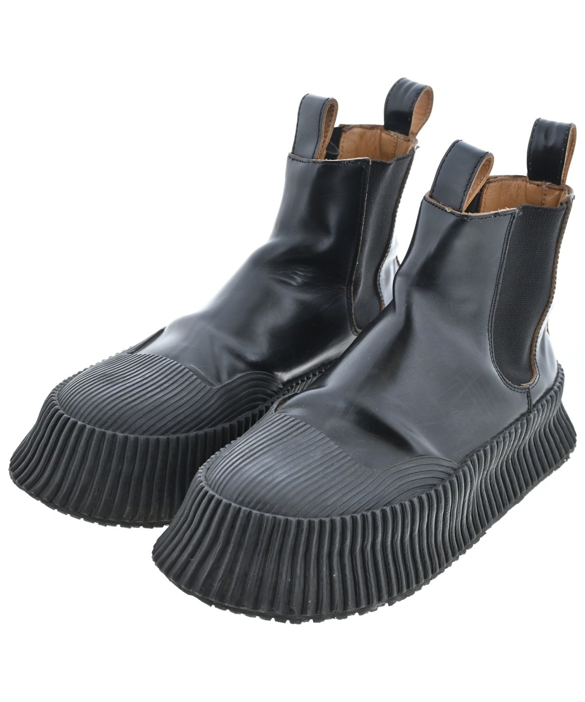 t*4様 JIL SANDER ブーツ 黒厚底 43 JILSANDER ジルサンダー 43 サイドゴア ブーツ ビブラムソール - メルカリ