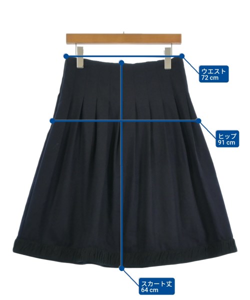 JIL SANDER（ジルサンダー）ひざ丈スカート 紺 サイズ:34(XXS位) レディース/2200604750044