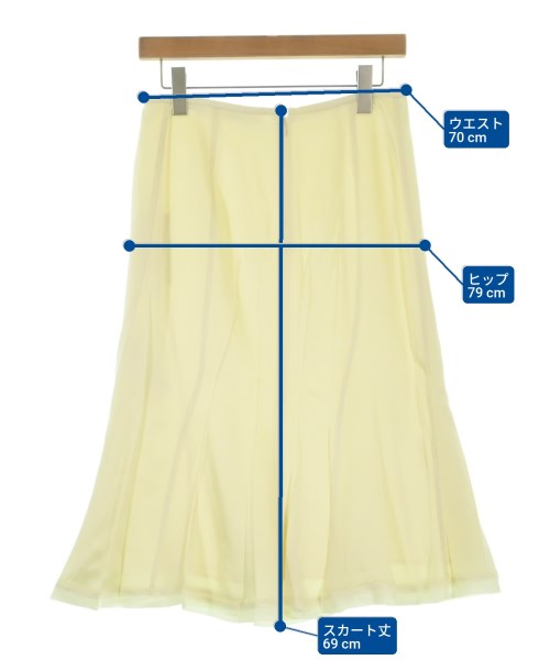 JIL SANDER（ジルサンダー）ロング・マキシ丈スカート 黄 サイズ:32(XXS位) レディース/2200668984072