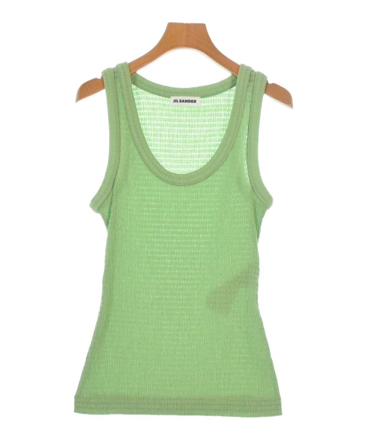 JIL SANDER グリーン Vネック タンクトップ　38 JIL SANDER（ジルサンダー）ノースリーブ 緑 サイズ:34(XS位