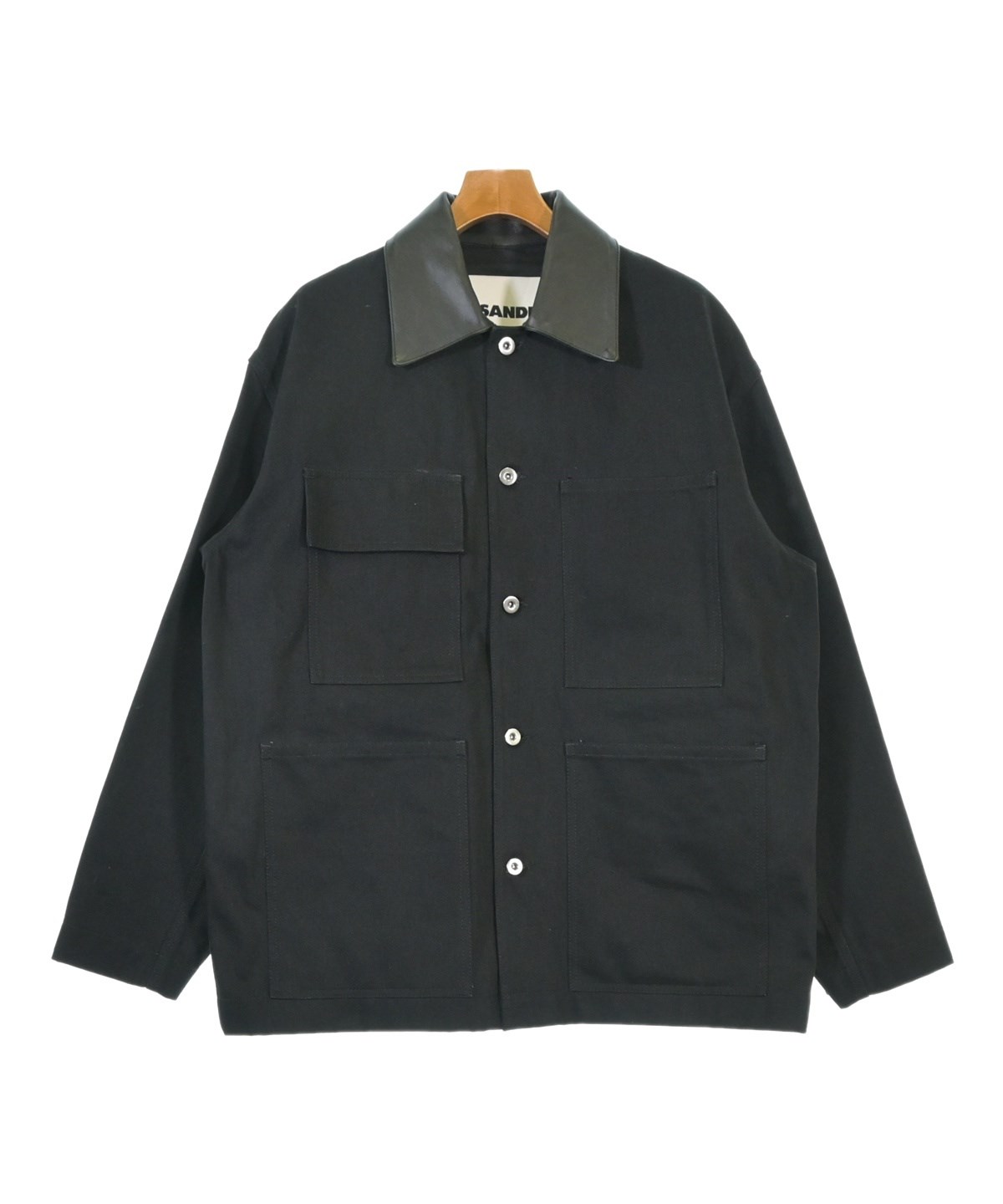 名作20AW極美品JIL SANDERジルサンダー ウールカバーオール44 JIL SANDER（ジルサンダー）カバーオール 黒 サイズ:46(M位) メンズ