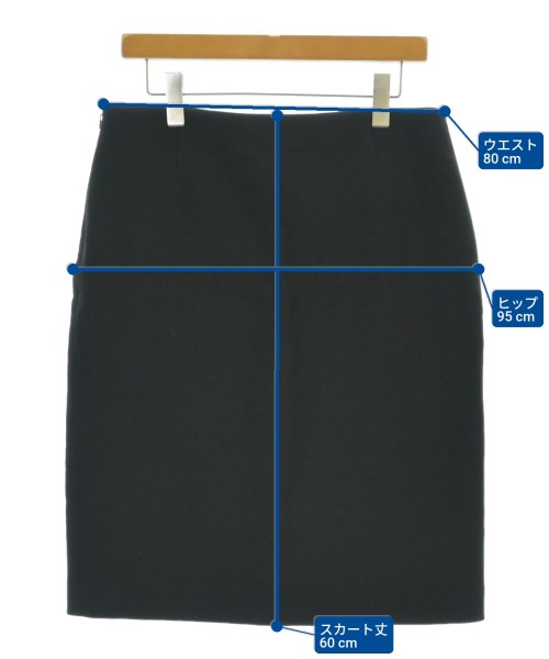 JIL SANDER（ジルサンダー）ひざ丈スカート 黒 サイズ:40(M位) レディース/2200678312032