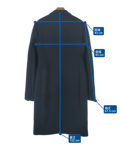 JIL SANDER（ジルサンダー）チェスターコート 紺 サイズ:34(XXS位) レディース/2200679613046