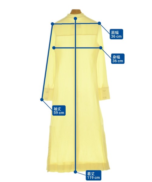 JIL SANDER（ジルサンダー）シャツワンピース 黄 サイズ:32(XXS位) レディース/2200678147016
