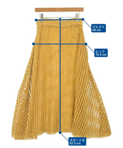 JIL SANDER（ジルサンダー）ロング・マキシ丈スカート 黄 サイズ:34(XXS位) レディース/2200687320059
