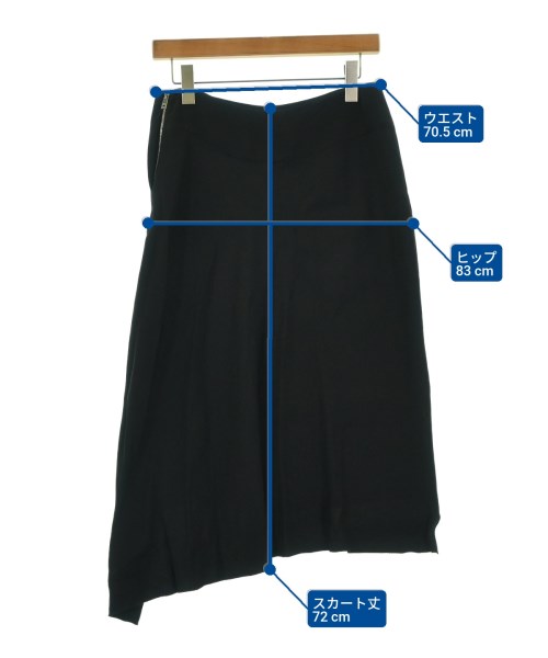 JIL SANDER（ジルサンダー）ひざ丈スカート 黒 サイズ:32(XXS位) レディース/2200699599221