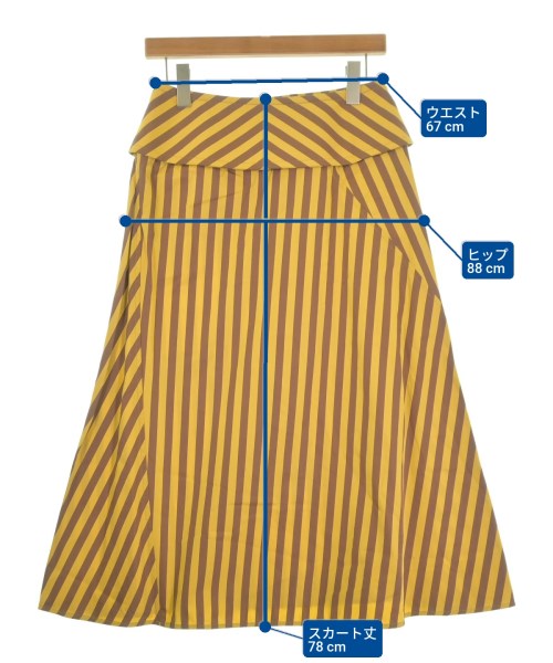 JIL SANDER（ジルサンダー）ひざ丈スカート 黄 サイズ:34(XXS位) レディース/2200659308016