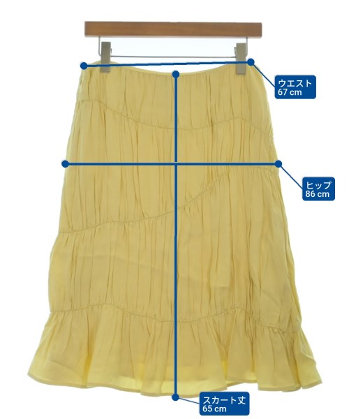 JIL SANDER（ジルサンダー）ひざ丈スカート 黄 サイズ:36(XS位) レディース/2200659829030