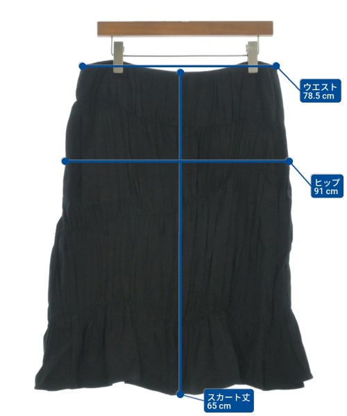 JIL SANDER（ジルサンダー）ひざ丈スカート 黒 サイズ:38(S位) レディース/2200659829047