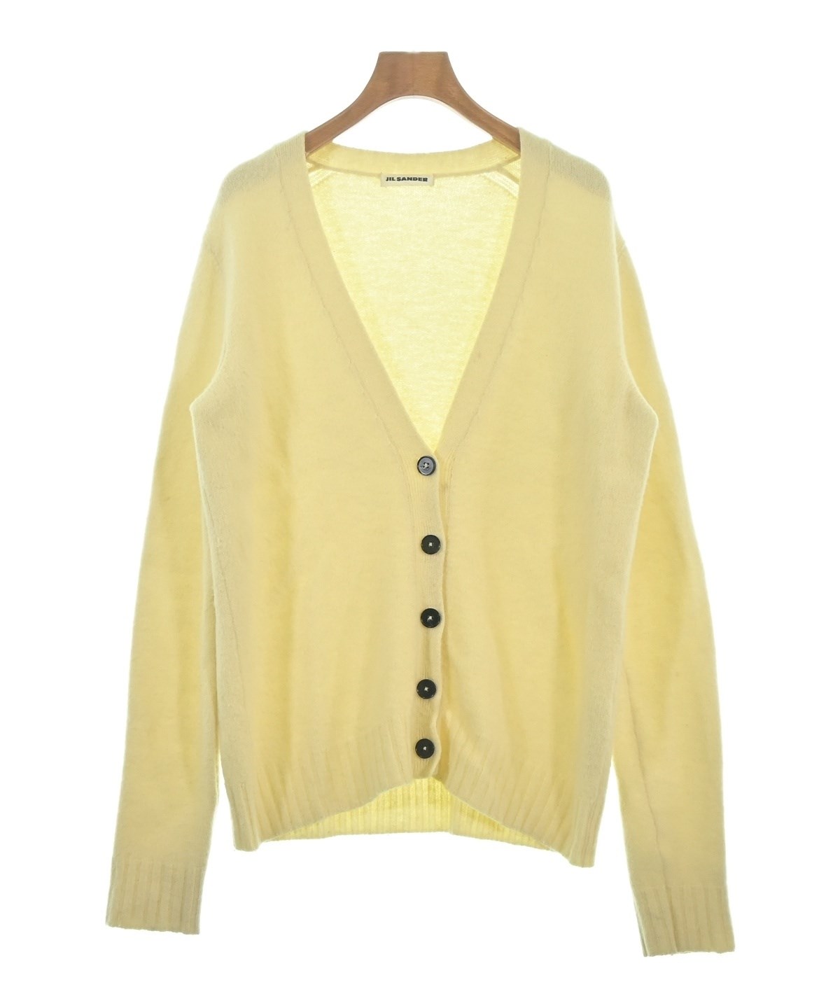 【美品】薄手JILSANDER WARDROBE カーディガン JIL SANDER（ジルサンダー）カーディガン 黄 サイズ:32(XXS位