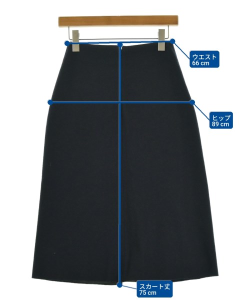JIL SANDER（ジルサンダー）ひざ丈スカート 紺 サイズ:32(XXS位) レディース/2200713811155