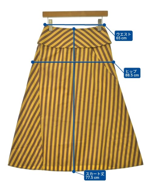 JIL SANDER（ジルサンダー）ロング・マキシ丈スカート 黄 サイズ:32(XXXS位) レディース/2200717926022