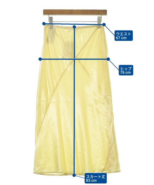 JIL SANDER（ジルサンダー）ひざ丈スカート 黄 サイズ:34(XXS位) レディース/2200645284102