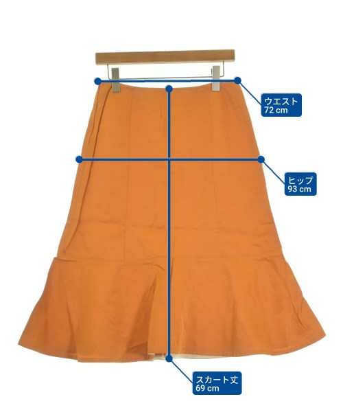 JIL SANDER（ジルサンダー）ひざ丈スカート オレンジ サイズ:36(XS位) レディース/2200648265344