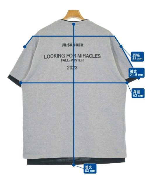 JIL SANDER（ジルサンダー）Tシャツ・カットソー グレー サイズ:48(L位) メンズ/2200701144043