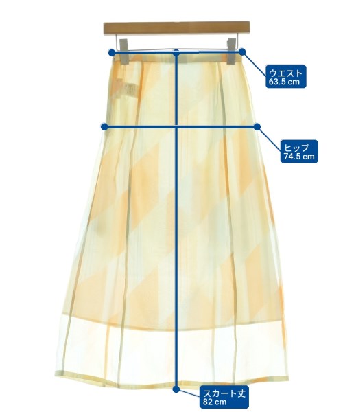 JIL SANDER（ジルサンダー）ひざ丈スカート オレンジ サイズ:32(XXS位) レディース/2200703738059