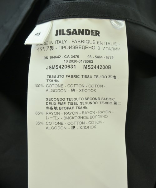 JIL SANDER（ジルサンダー）カジュアルシャツ 黒 サイズ:46(M位) メンズ/2200707407074