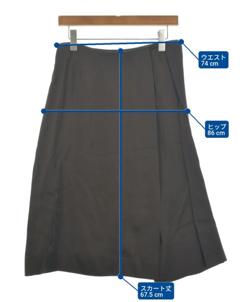 JIL SANDER（ジルサンダー）ひざ丈スカート 茶 サイズ:36(XS位) レディース/2200708211038