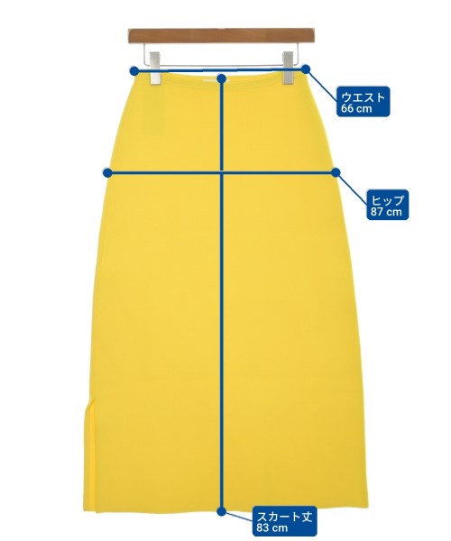 JIL SANDER（ジルサンダー）ひざ丈スカート 黄 サイズ:34(XXS位) レディース/2200709518013